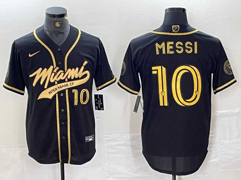 Men's Inter Miami CF #10 Lionel Messi Black Gold Cool Base Stitched Baseball Jersey,We sell and wholesale Men's Inter Miami CF #10 Lionel Messi Black Gold Cool Base Stitched Baseball Jersey on line form chian!